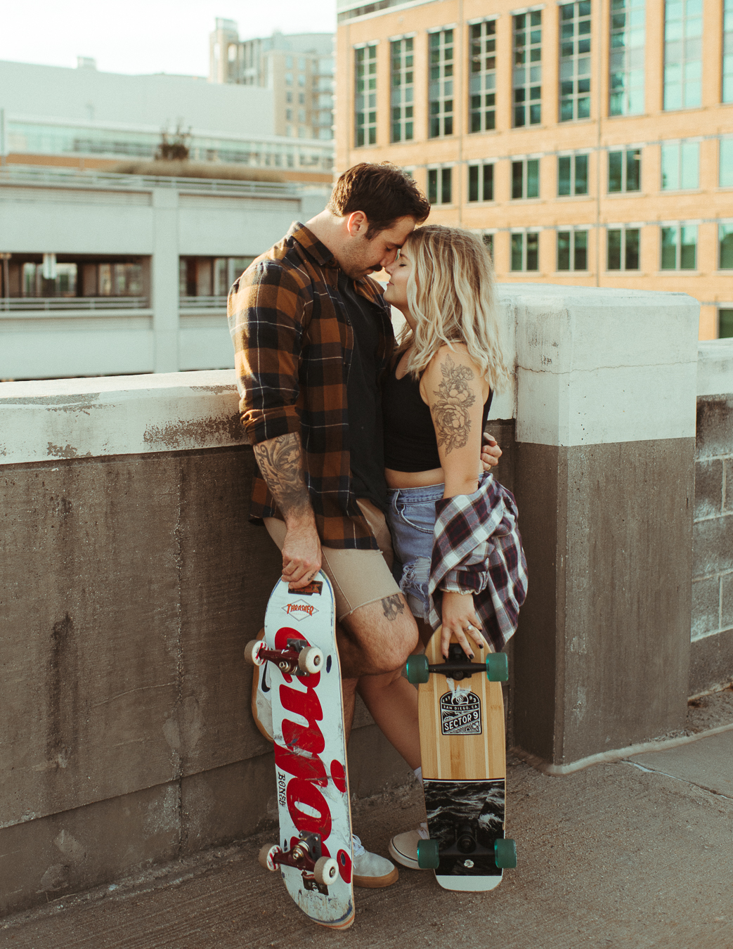 skateboarding couples session