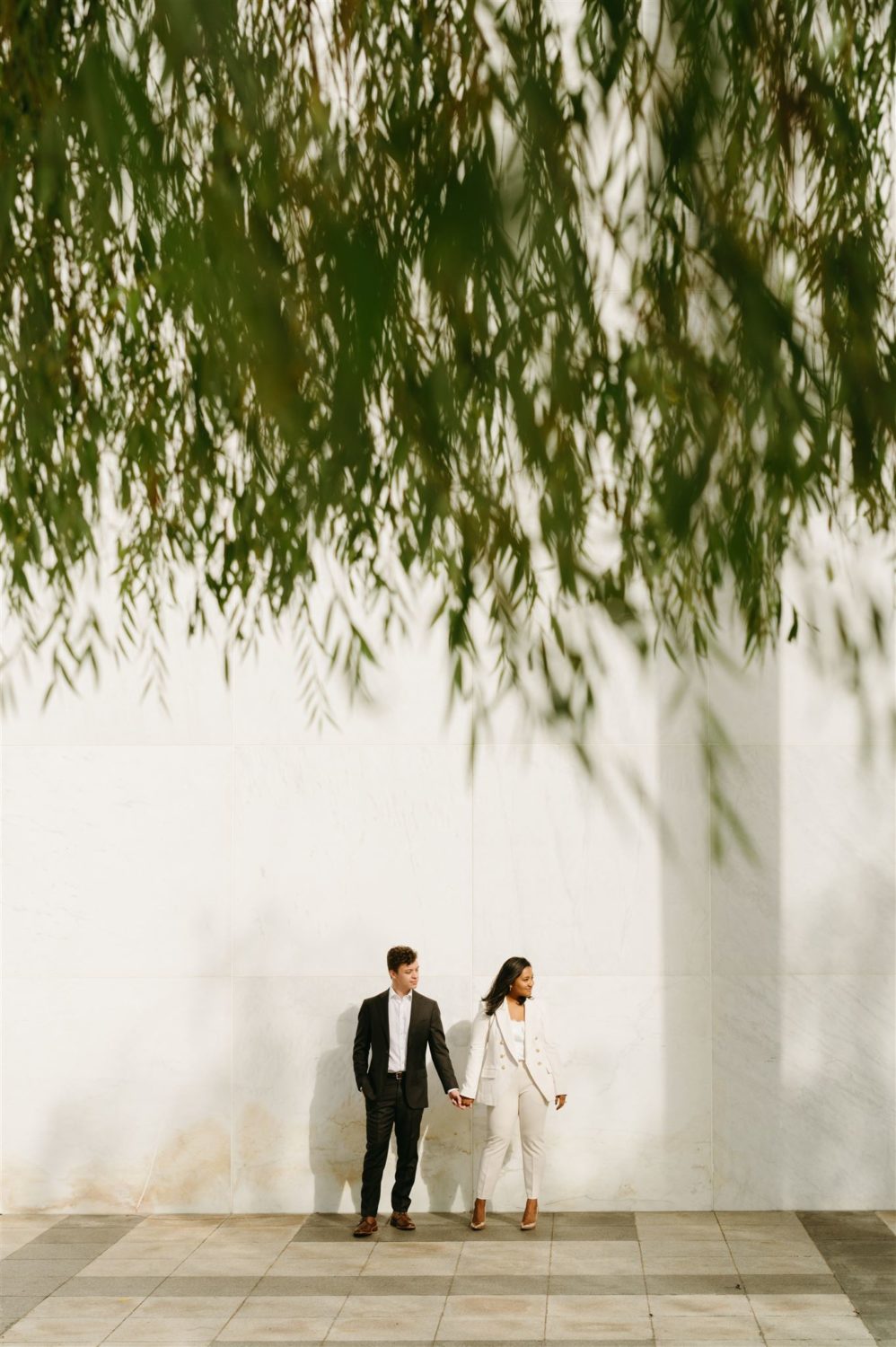kennedy center engagement photos white suit