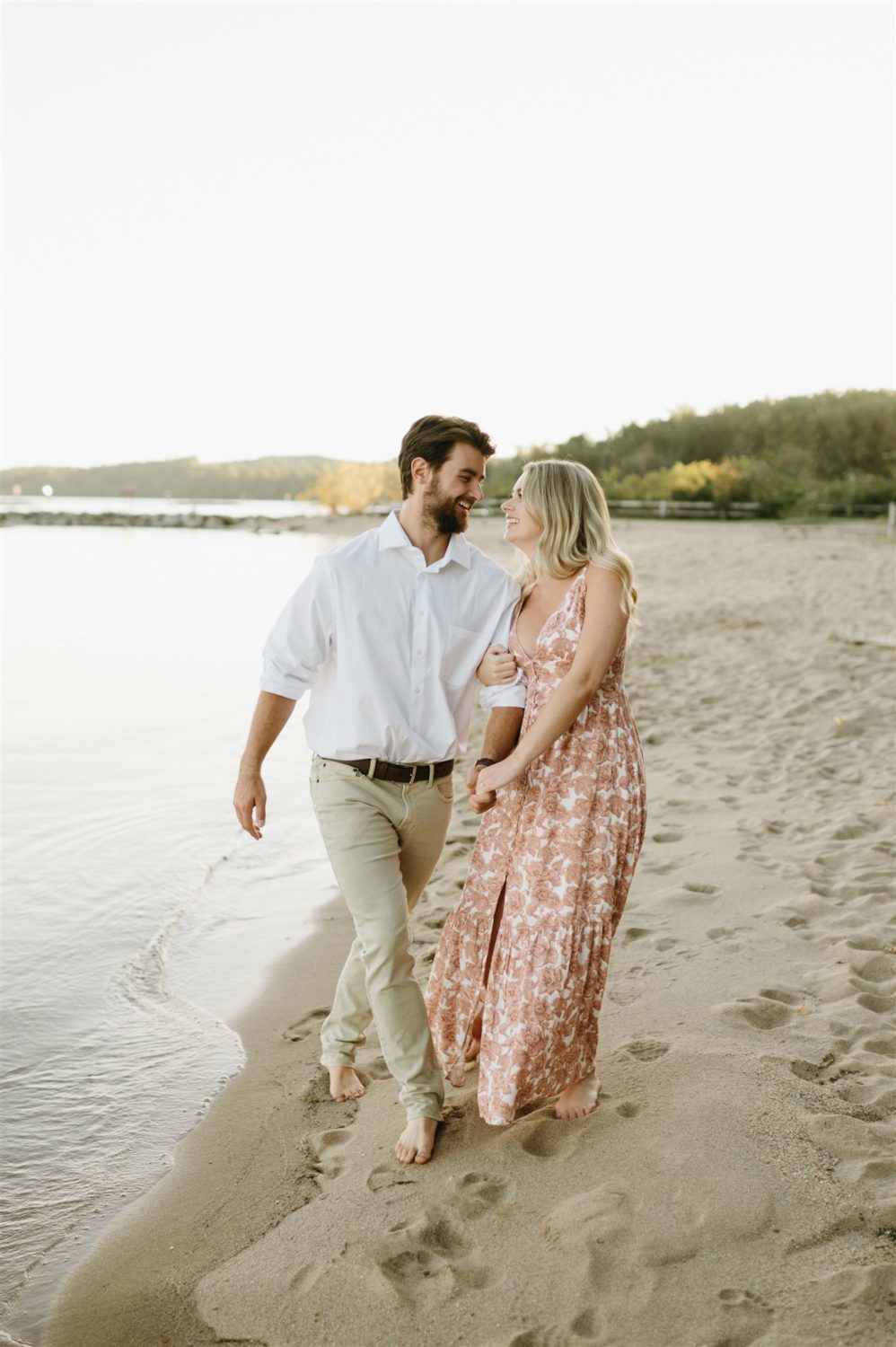 couple engagement beach
