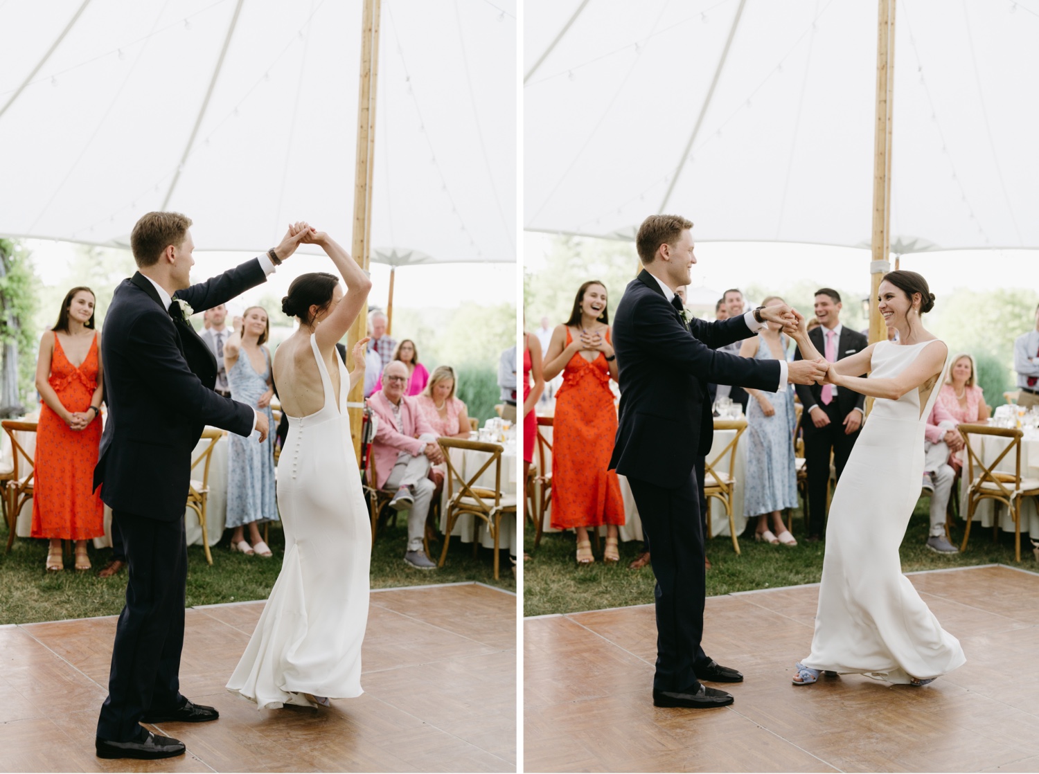 woodstock inn wedding bride and groom first dance
