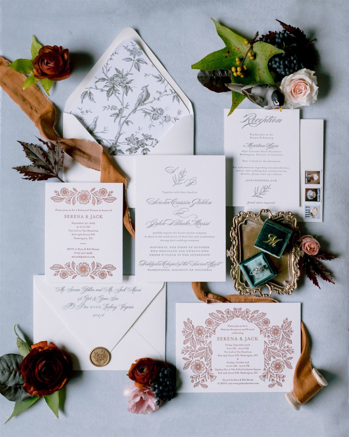 wedding stationery florals wedding details