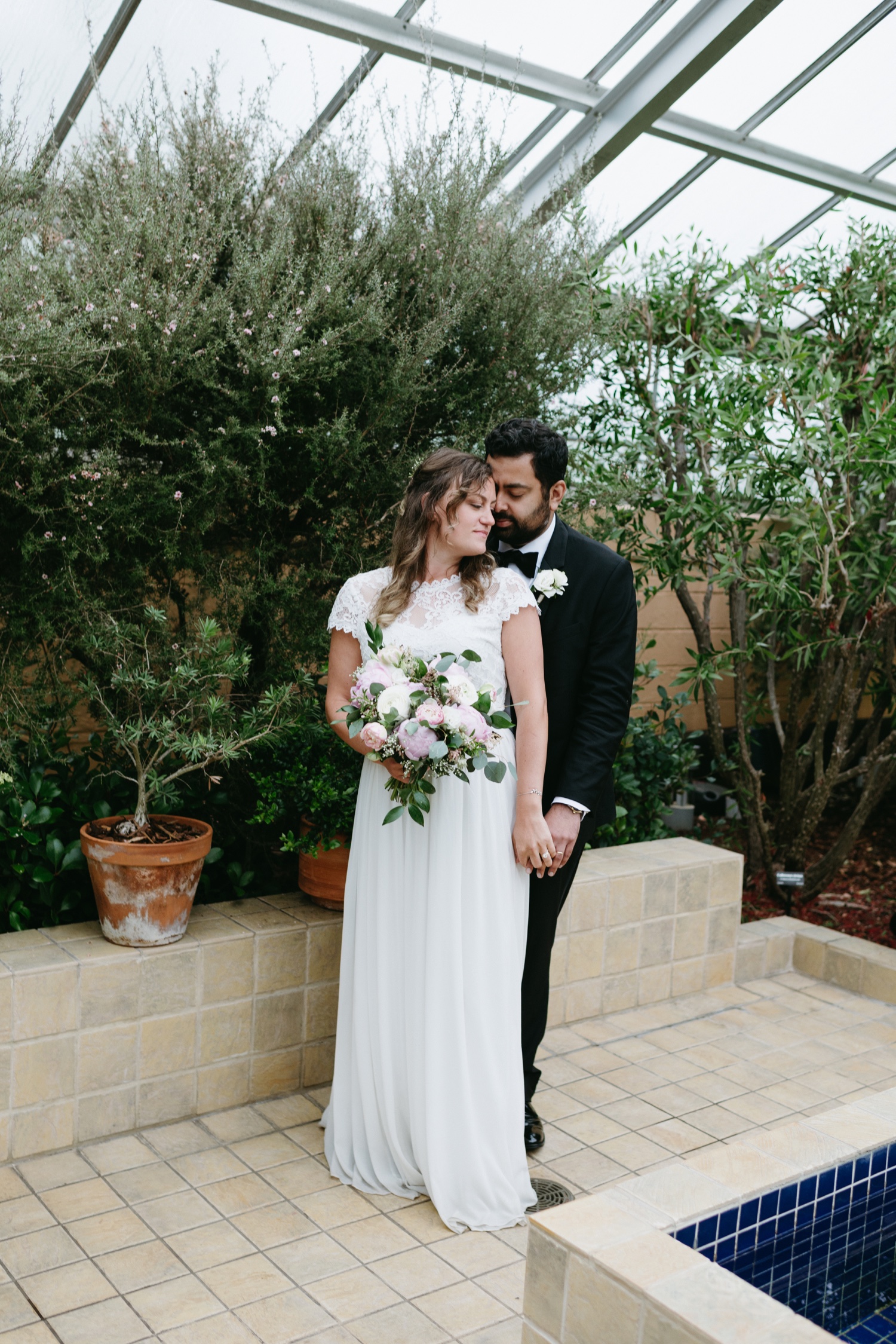 Rawlings Conservatory Baltimore Elopement bride and groom 