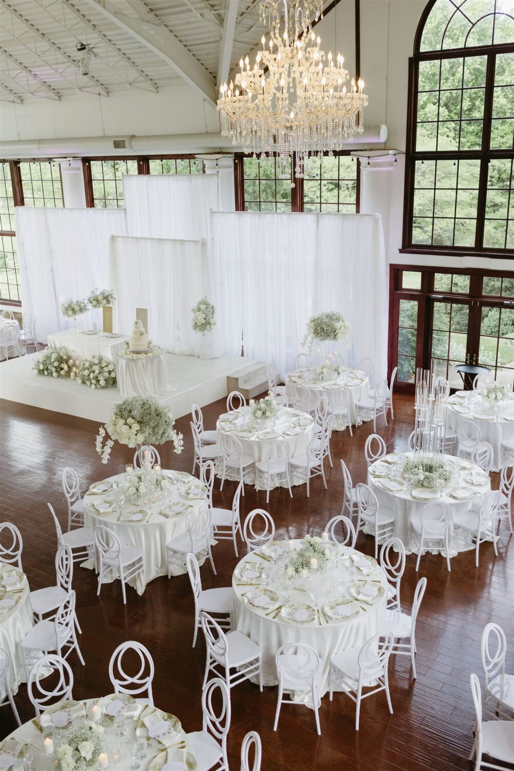 All White elegant reception layout 